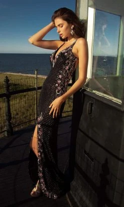 Primavera Couture - 3604 Embellished Plunging V Neck Long Dress 19 Primavera Couture - 3604 Embellished Plunging V Neck Long Dress