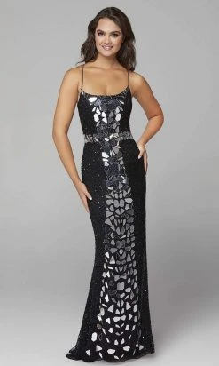 Primavera Couture - 3616 Fully Beaded Cut-Glass Accent Evening Dress