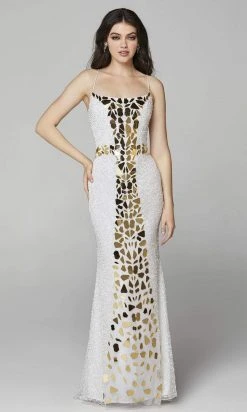 Primavera Couture - 3616 Fully Beaded Cut-Glass Accent Evening Dress