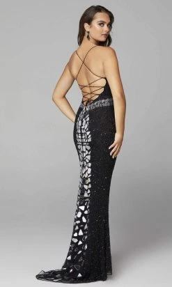 Primavera Couture - 3616 Fully Beaded Cut-Glass Accent Evening Dress