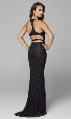 Primavera Couture - 3635 Beaded Deep V Neck Dress With Slit And Train 19 Primavera Couture - 3635 Beaded Deep V Neck Dress With Slit And Train
