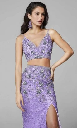 Primavera Couture - 3647 Two Piece Plunging V Neck Dress 22 Primavera Couture - 3647 Two Piece Plunging V Neck Dress