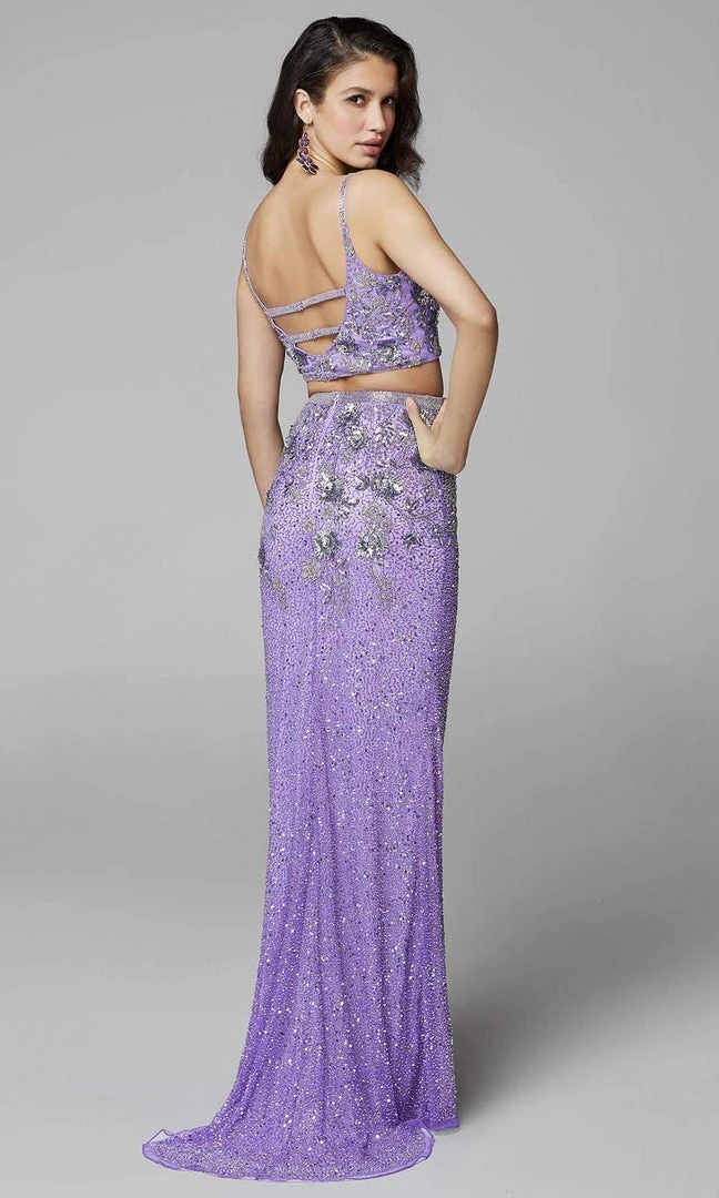 Primavera Couture - 3647 Two Piece Plunging V Neck Dress 10 Primavera Couture - 3647 Two Piece Plunging V Neck Dress