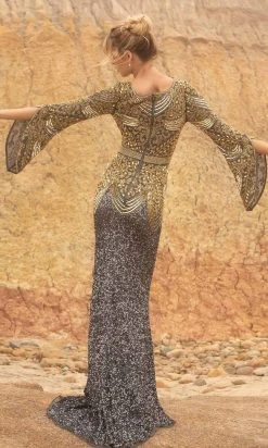 Primavera Couture - 3680 Embellished Bateau Neck Sheath Dress