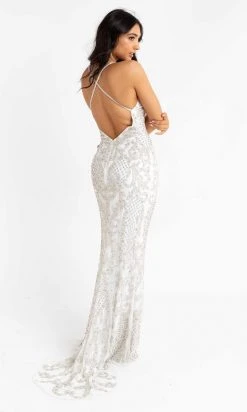 Primavera Couture - 3721 Beaded V-Neck With Slit Gown