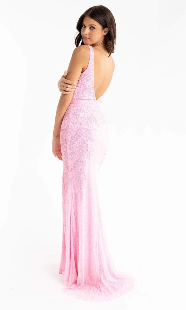 Primavera Couture - 3725 Beaded Sleeveless V-Neck Long Gown 14 Primavera Couture - 3725 Beaded Sleeveless V-Neck Long Gown