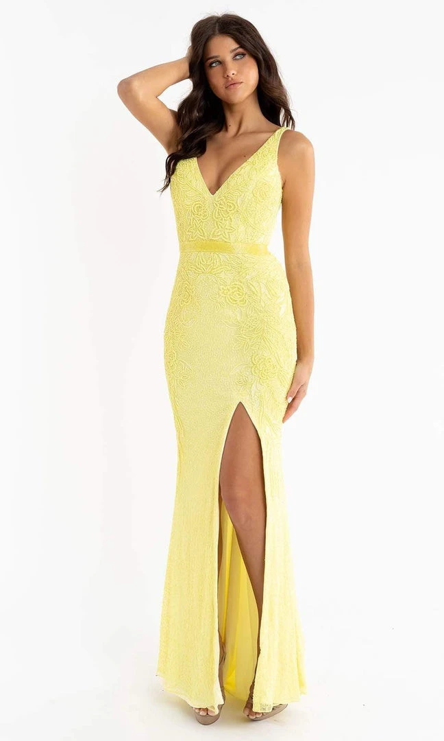 Primavera Couture - 3725 Beaded Sleeveless V-Neck Long Gown 19 Primavera Couture - 3725 Beaded Sleeveless V-Neck Long Gown