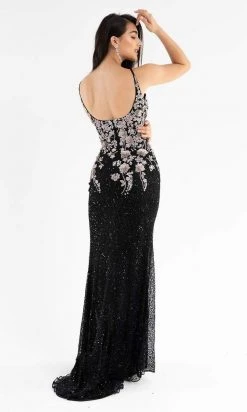 Primavera Couture - 3730 Beaded Plunging V-Neck Gown