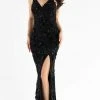 Primavera Couture - 3731 Sleeveless Plunging V-Neck Dress