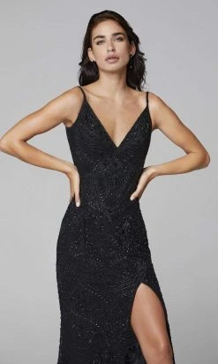 Primavera Couture - 3733 Beaded Sleeveless V-Neck Long Gown