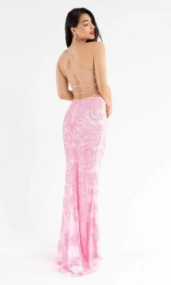 Primavera Couture - 3734 Beaded V-Neck Lace Up Back Gown 45 Primavera Couture - 3734 Beaded V-Neck Lace Up Back Gown