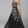 Primavera Couture - 3736 Fabulous Floral Sequined Pattern One Shoulder Ball Gown 1 Primavera Couture - 3736 Fabulous Floral Sequined Pattern One Shoulder Ball Gown