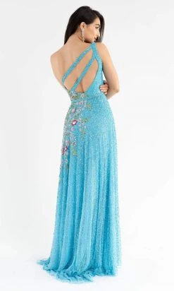 Primavera Couture - 3736 Fabulous Floral Sequined Pattern One Shoulder Ball Gown