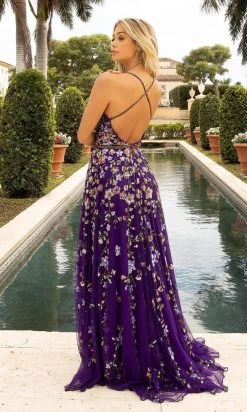 Primavera Couture - 3740 Trailing Floral Sequins Plunging V Neckline Ballgown 31 Primavera Couture - 3740 Trailing Floral Sequins Plunging V Neckline Ballgown