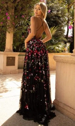 Primavera Couture - 3740 Trailing Floral Sequins Plunging V Neckline Ballgown 29 Primavera Couture - 3740 Trailing Floral Sequins Plunging V Neckline Ballgown