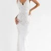 Primavera Couture - 3741 V-Neck Beaded Lace Long Gown 2 Primavera Couture - 3741 V-Neck Beaded Lace Long Gown
