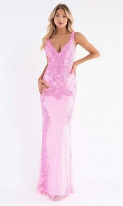 Primavera Couture - 3741 V-Neck Beaded Lace Long Gown 57 Primavera Couture - 3741 V-Neck Beaded Lace Long Gown