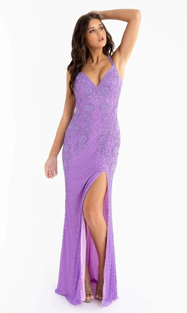 Primavera Couture - 3747 Strappy Back Beaded Sleeveless Gown 5 Primavera Couture - 3747 Strappy Back Beaded Sleeveless Gown