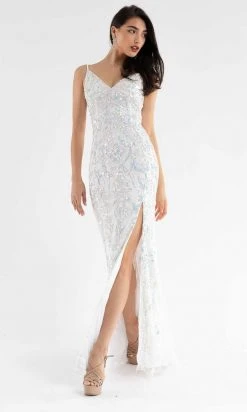 Primavera Couture - 3749 Sequin V-Neck Open Back Gown