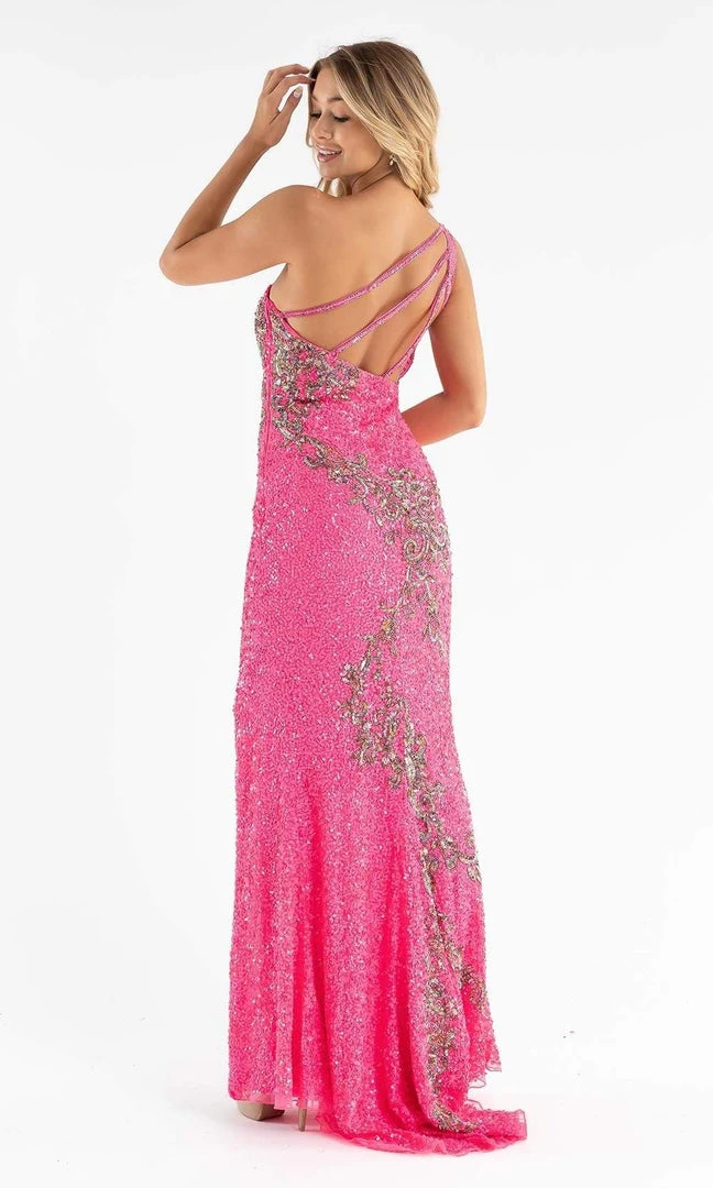 Primavera Couture - 3763 Asymmetrical Strappy Back Gown 9 Primavera Couture - 3763 Asymmetrical Strappy Back Gown