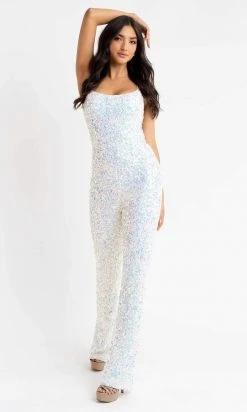 Primavera Couture - 3774 Sequin Scoop Neckline Jumpsuit