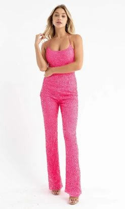 Primavera Couture - 3774 Sequin Scoop Neckline Jumpsuit