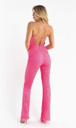 Primavera Couture - 3774 Sequin Scoop Neckline Jumpsuit