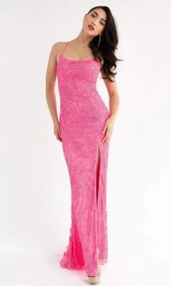 Primavera Couture - 3786 Sequin Scoop Neckline Long Gown