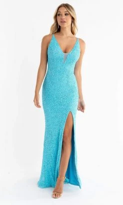 Primavera Couture - 3792 Sleeveless Sequin High Slit Dress 85 Primavera Couture - 3792 Sleeveless Sequin High Slit Dress