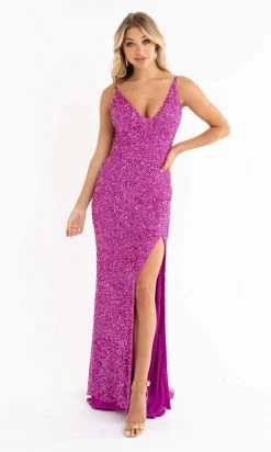 Primavera Couture - 3792 Sleeveless Sequin High Slit Dress 55 Primavera Couture - 3792 Sleeveless Sequin High Slit Dress