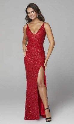 Primavera Couture - 3792 Sleeveless Sequin High Slit Dress 81 Primavera Couture - 3792 Sleeveless Sequin High Slit Dress