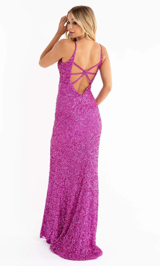 Primavera Couture - 3792 Sleeveless Sequin High Slit Dress 11 Primavera Couture - 3792 Sleeveless Sequin High Slit Dress