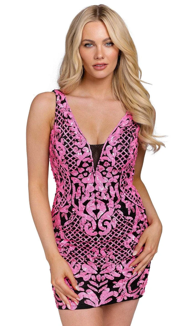 Primavera Couture 3806 - Sequined Backless Cocktail Dress 3 Primavera Couture 3806 - Sequined Backless Cocktail Dress