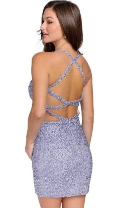Primavera Couture 3824 - Sequined Strappy Back Cocktail Dress 22 Primavera Couture 3824 - Sequined Strappy Back Cocktail Dress