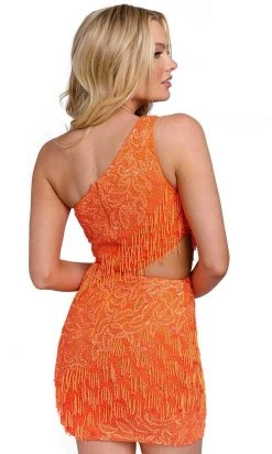 Primavera Couture 3836 - Asymmetric Neck Cutout Cocktail Dress