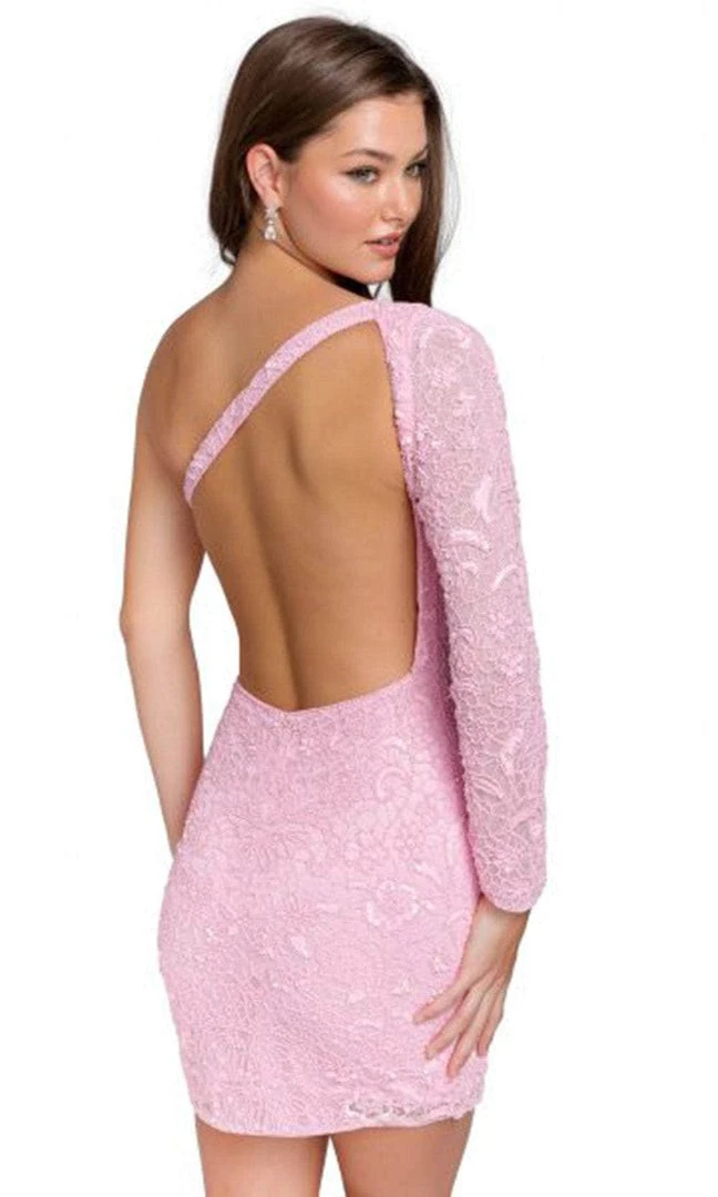 Primavera Couture 3865 - One Long Sleeve Cocktail Dress 6 Primavera Couture 3865 - One Long Sleeve Cocktail Dress