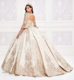 Princesa By Ariana Vara - PR12004 Embroidered Bell Sleeve Ball Gown