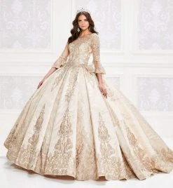 Princesa By Ariana Vara - PR12004 Embroidered Bell Sleeve Ball Gown