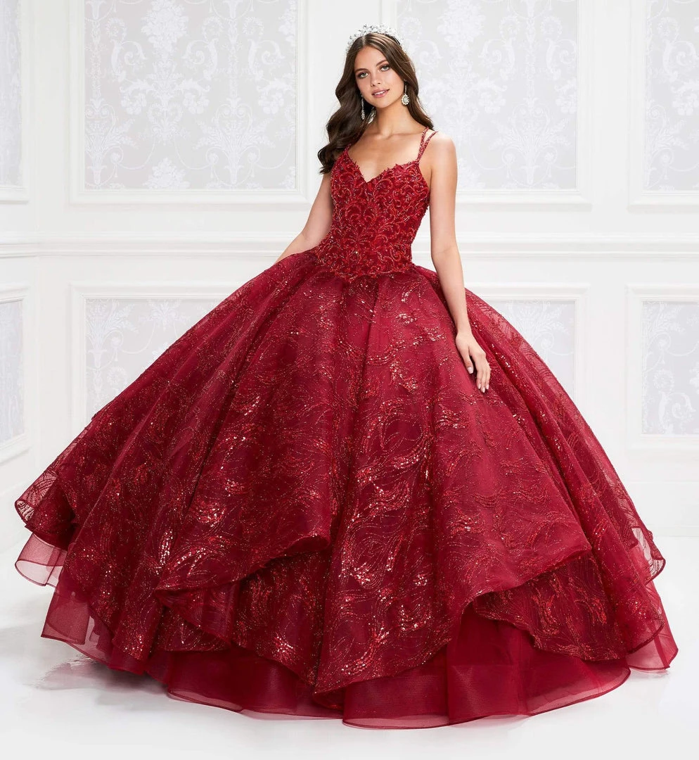 Princesa By Ariana Vara - PR12006 Corded Lace V-Neck Ball Gown 6 Princesa By Ariana Vara - PR12006 Corded Lace V-Neck Ball Gown