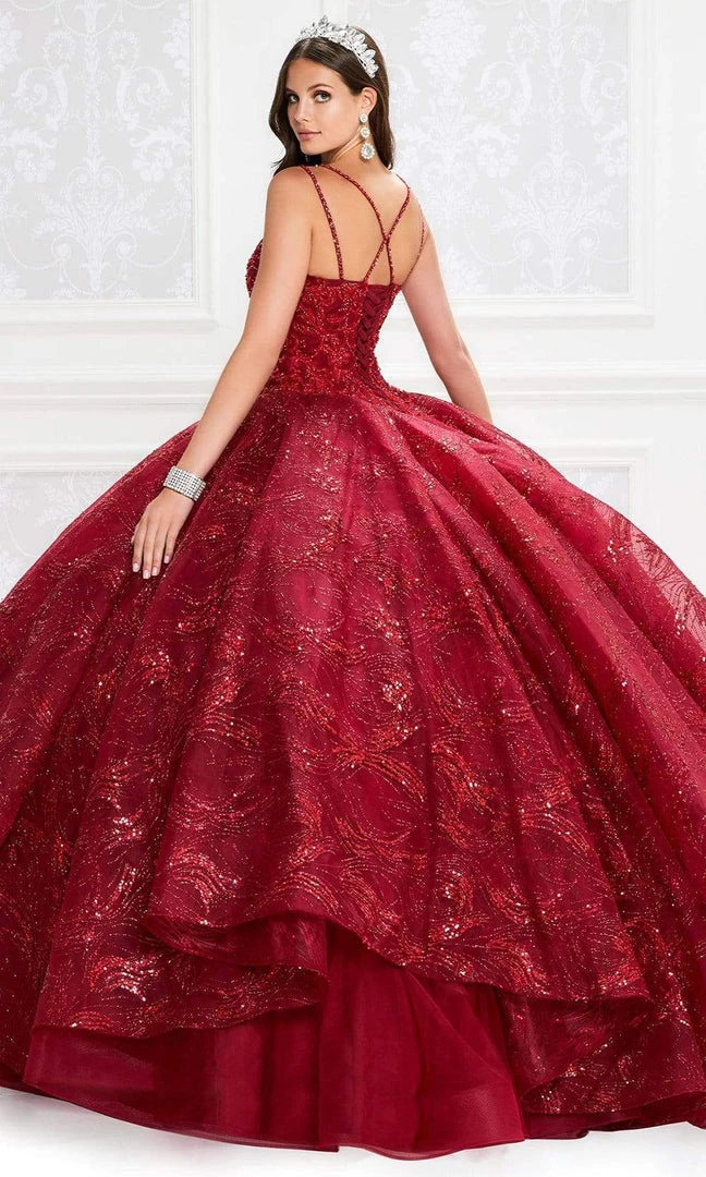 Princesa By Ariana Vara - PR12006 Corded Lace V-Neck Ball Gown 10 Princesa By Ariana Vara - PR12006 Corded Lace V-Neck Ball Gown
