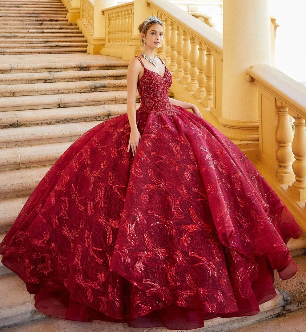 Princesa By Ariana Vara - PR12006 Corded Lace V-Neck Ball Gown 8 Princesa By Ariana Vara - PR12006 Corded Lace V-Neck Ball Gown