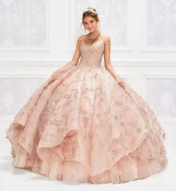 Princesa By Ariana Vara - PR12006 Corded Lace V-Neck Ball Gown 12 Princesa By Ariana Vara - PR12006 Corded Lace V-Neck Ball Gown