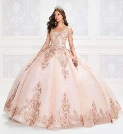 Princesa By Ariana Vara - PR12008 Beaded V-Neck Ball Gown