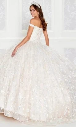 Princesa By Ariana Vara PR12266 - 3D Flowers Lighted Ball Gown