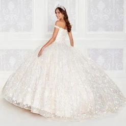Princesa By Ariana Vara PR12266 - 3D Flowers Lighted Ball Gown