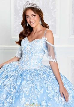 Princesa By Ariana Vara PR12271 - Detachable Ruffle Sleeves Lighted Ball Gown
