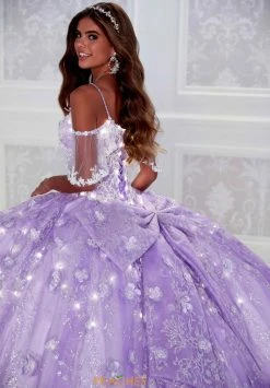 Princesa By Ariana Vara PR12271 - Detachable Ruffle Sleeves Lighted Ball Gown