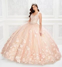 Princesa By Ariana Vara - PR22021 Embellished Appliqued Lighted Ballgown