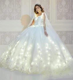 Princesa By Ariana Vara - PR22021 Embellished Appliqued Lighted Ballgown