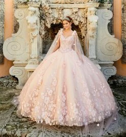Princesa By Ariana Vara - PR22021 Embellished Appliqued Lighted Ballgown